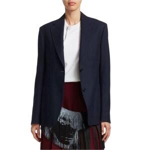 Calvin Klein 205W39NYC Prep School Blazer Navy Two-Button Twill Jacket Sz 6 NWT
